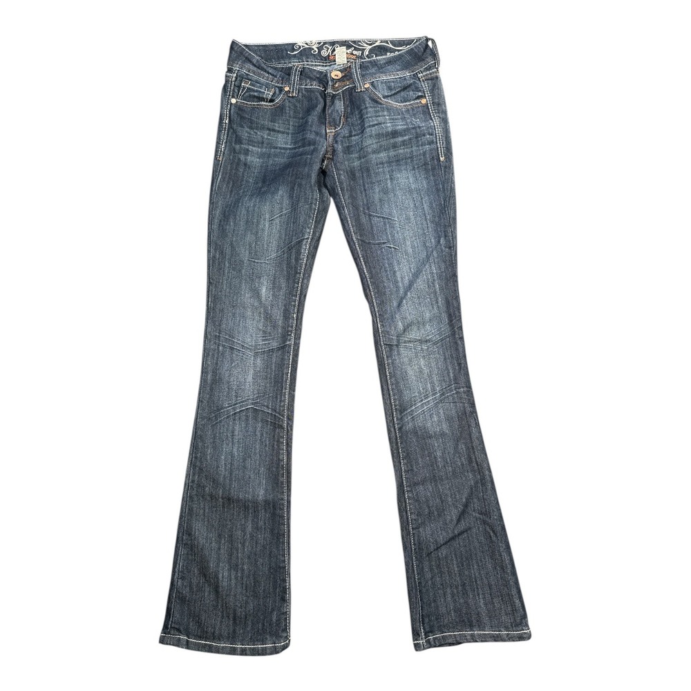 Knock Out Skinny Boot Jeans Women Dark Wash Embellished Flare Leg‎ Denim